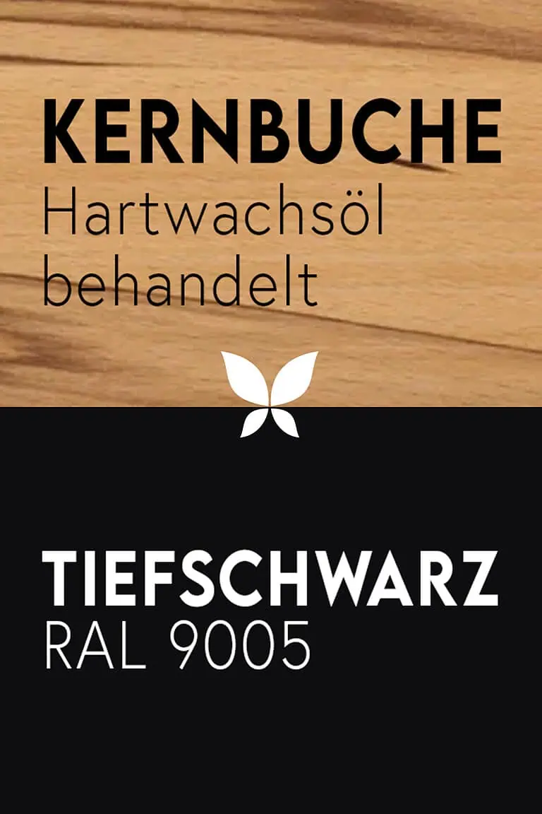 kernbuche-holz-massivholz-natur-echtholz-mit-hartwachsoel-geoelt-tiefschwarz-ral-9005-schwarz-pulverbeschichtung-feste-oberflaechenbeschichtung-stahlzart-material-kombination