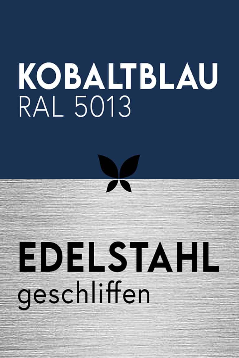 kobaltblau-ral-5013-dunkelblau-pulverbeschichtung-feste-oberflaechenbeschichtung-edelstahl-geschliffen-stahlzart-material-kombination