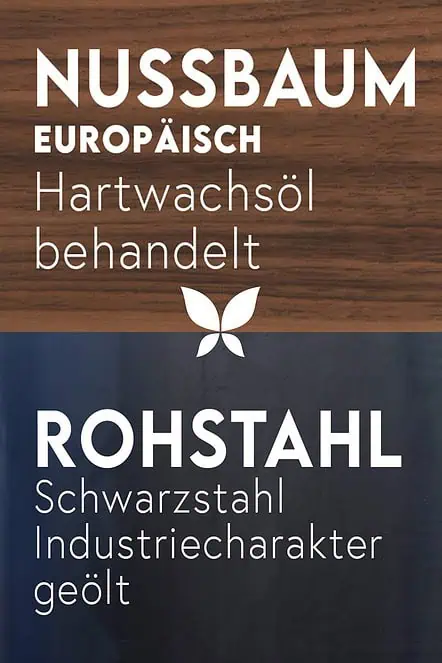 nussbaum-europaeisch-holz-massivholz-echtholz-natur-geoelt-hartwachsoel-rohstahl-schwarzstahl-zunderstahl-geoelt-industriedesign-industrial-stahlzart-material-kombination