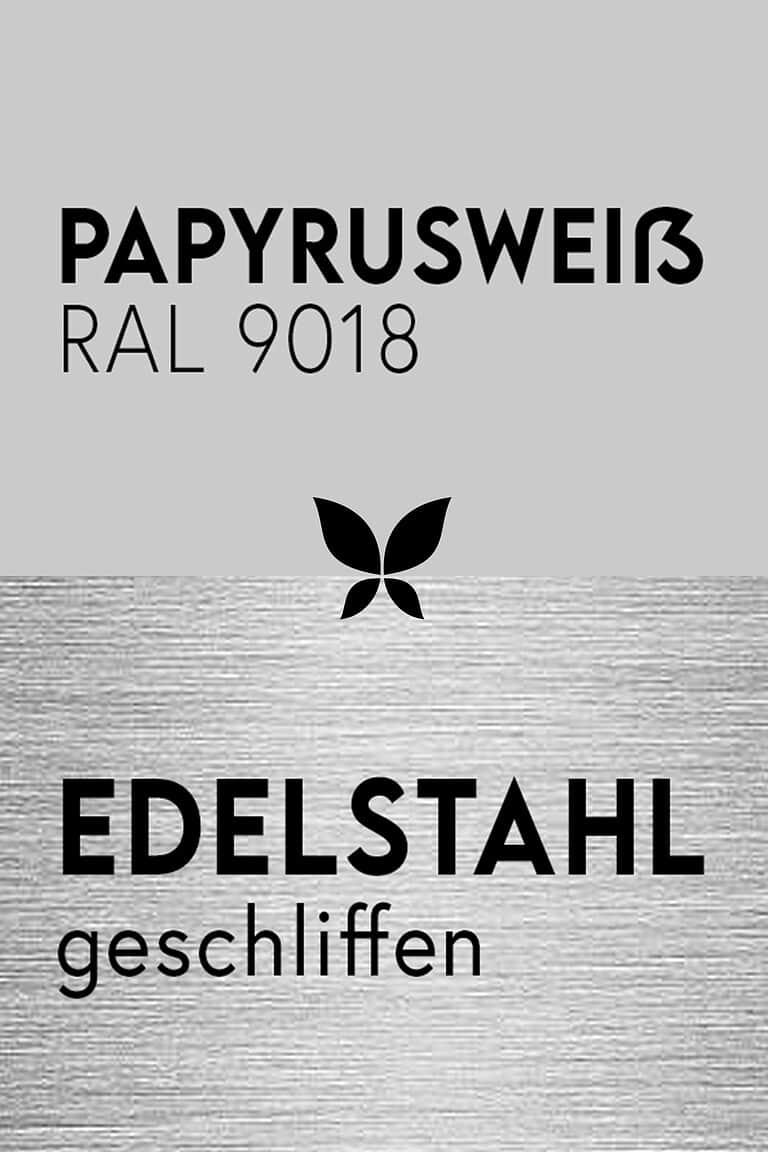 papyrusweiss-ral-9018-pulverbeschichtung-feste-oberflaechenbeschichtung-edelstahl-geschliffen-stahlzart-material-kombination